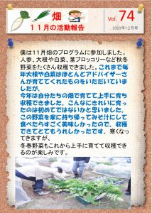畑11月の活動報告